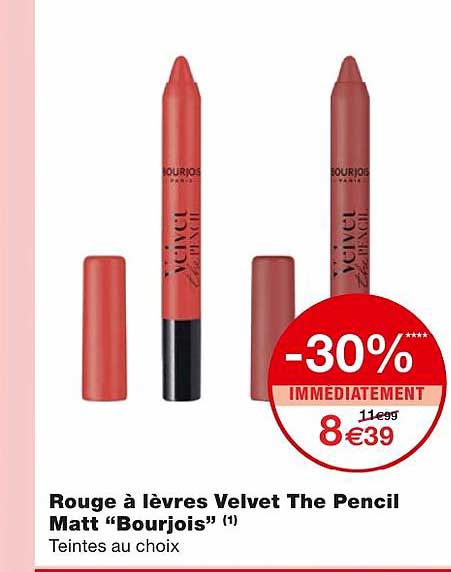 rouge à lèvres velvet the pencil matt "bourjois" -30% immédiatement