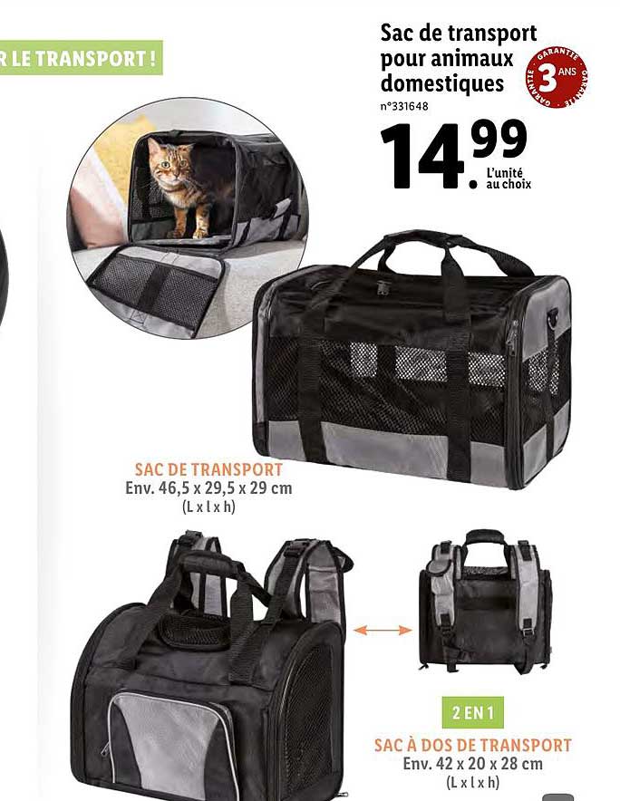 sac de transport pour animaux domestiques