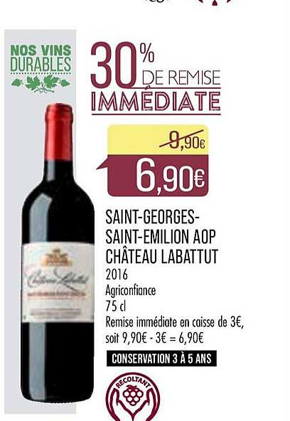 saint georges saint emilion aop château labattut 30% de remise immédiate