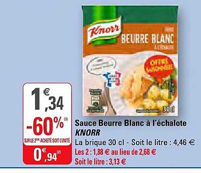 sauce beurre blanc à l'échalote knorr