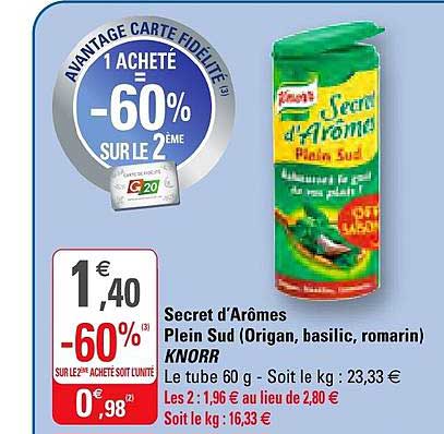 Secret D'arômes Plein Sud (origan Basilic Romarin) Knorr