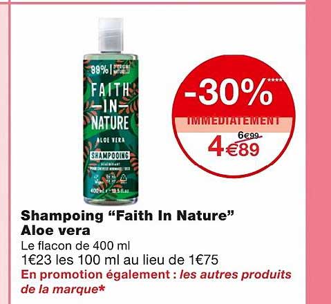 shampoing "faith in nature" aloe vera -30% immédiatement