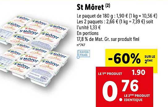 st möret -60% sur le 2ème