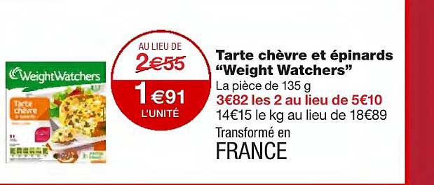 tarte chèvre et épinards "weight watchers"