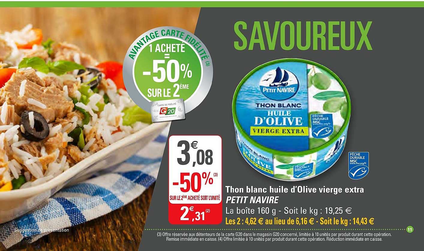 Thon Blanc Huile D'olive Vierge Extra Petit Navire