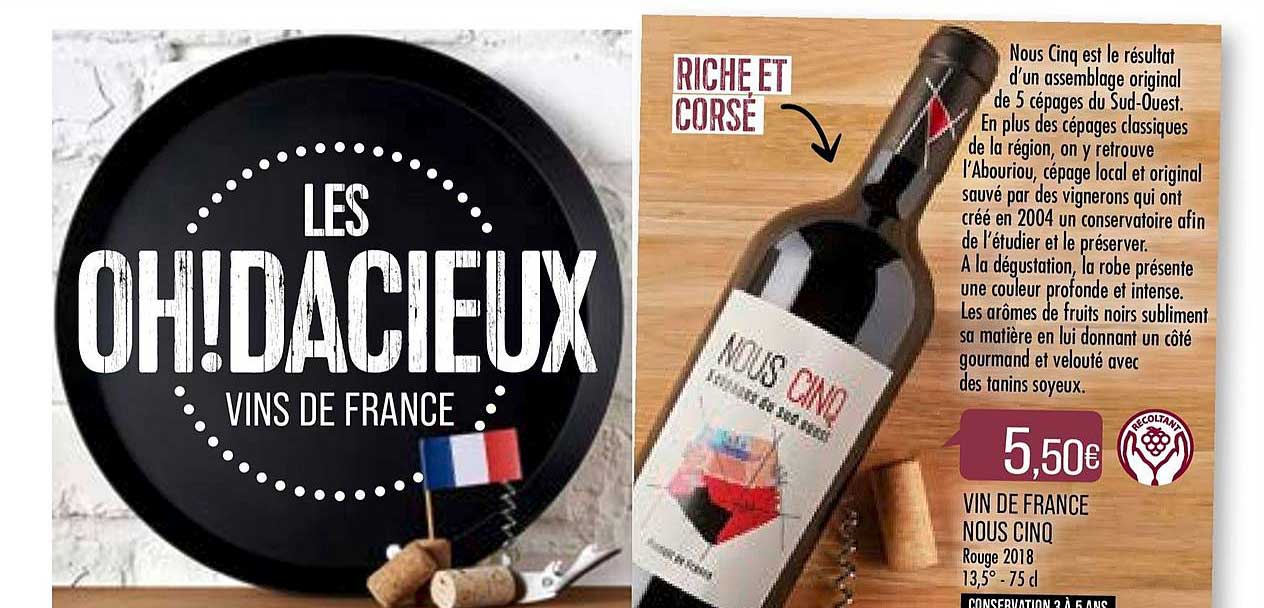 vin de france nous cinq