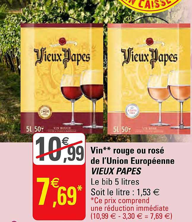 vin rouge ou rosé de l'union européenne vieux papes