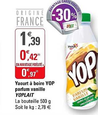 Yaourt à Boire Yop Parfum Vanille Yoplait