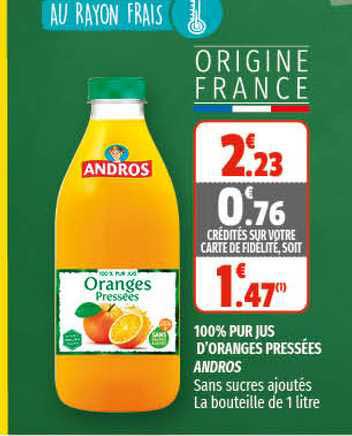 100% pur jus d'oranges pressées andros