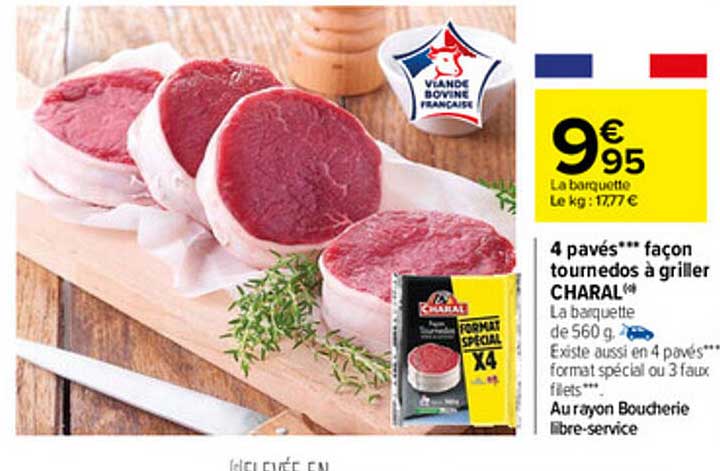 4 Pavés Façon Tournedos à Griller Charal