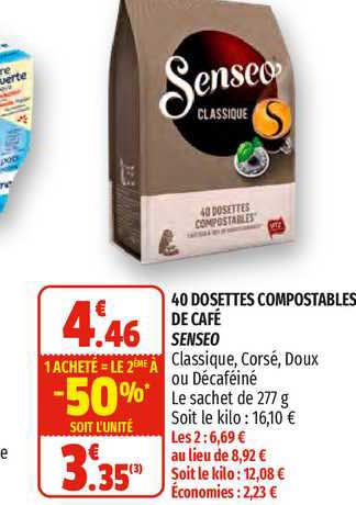 40 Dosettes Compostables De Café Senseo