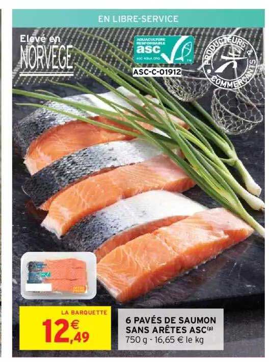 6 pavés de saumon sans arêtes asc