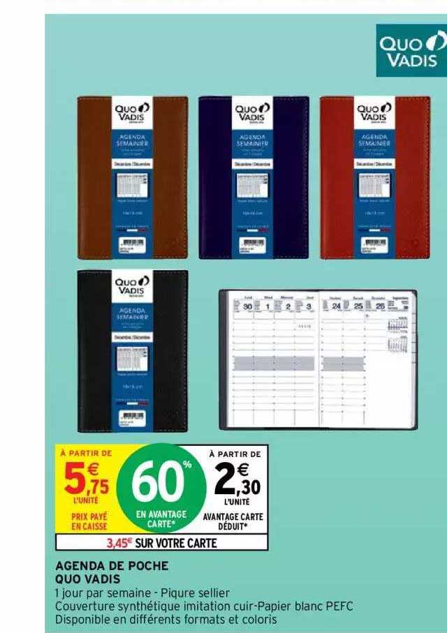 agenda de poche quo vadis