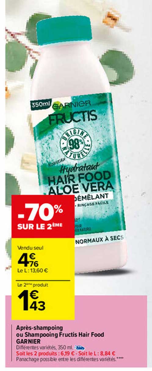 après-shampoing ou shampooing fructis hair food garnier