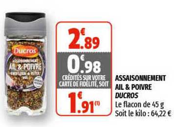 assaisonnement ail & poivre ducros