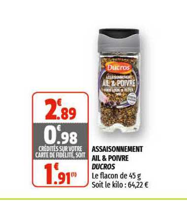 assaisonnement ail & poivre ducros