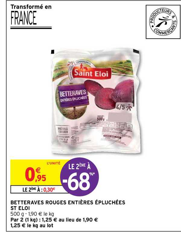 betteraves rouges entières épluchées st éloi