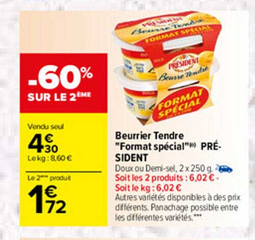 beurrier tendre "format spécial" président