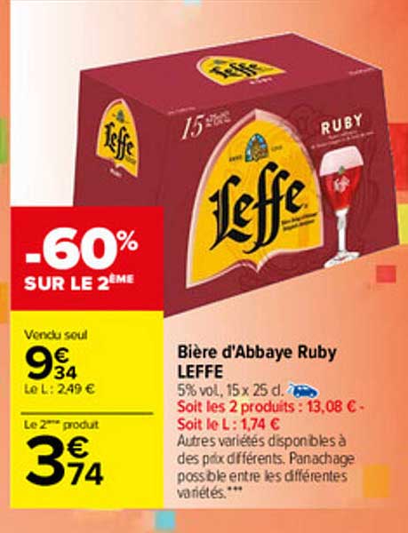 Bière D'abbaye Ruby Leffe