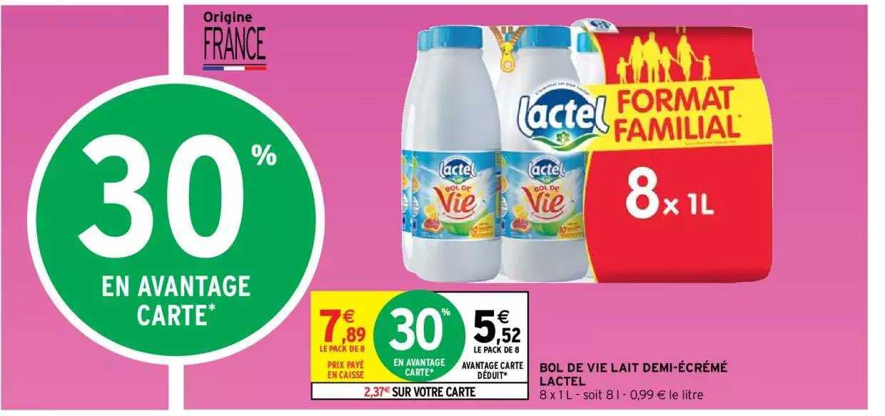 bol de vie lait demi-écrémé lactel