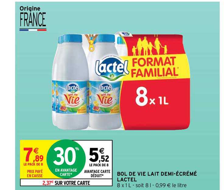 bol de vie lait demi-écrémé lactel