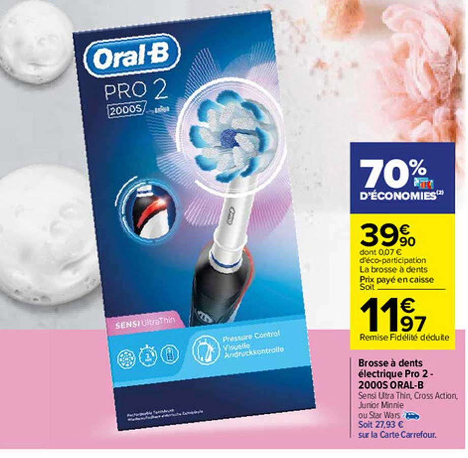 brosse à dents électrique pro 2 - 2000s oral-b