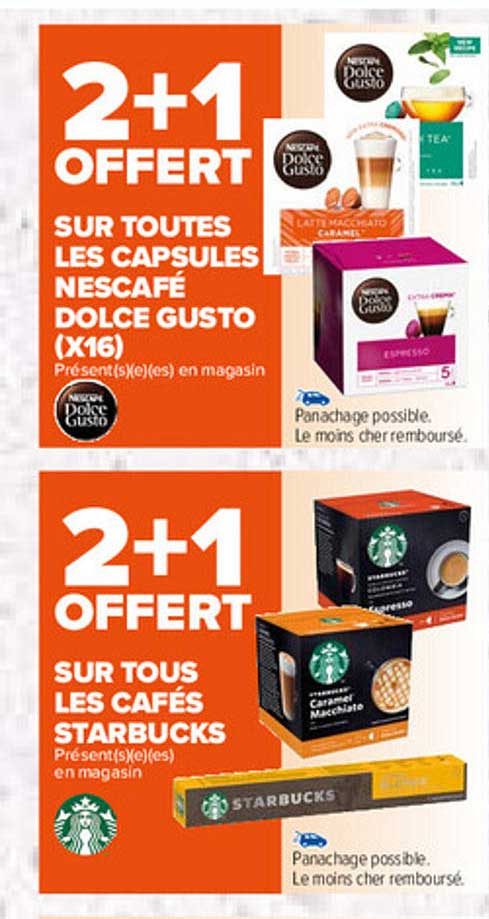 Capsules Nescafé Dolce Gusto (x16), Les Cafés Starbucks