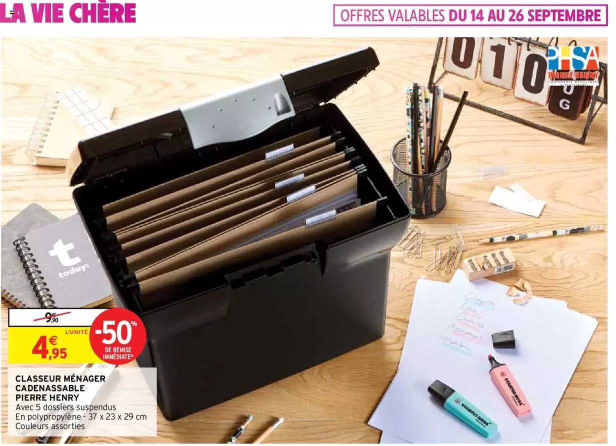 classeur ménager cadenassable pierre henry