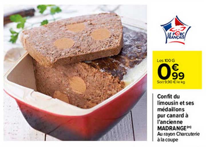 confit du limousin et ses médaillons pur canard à l'ancienne madrange