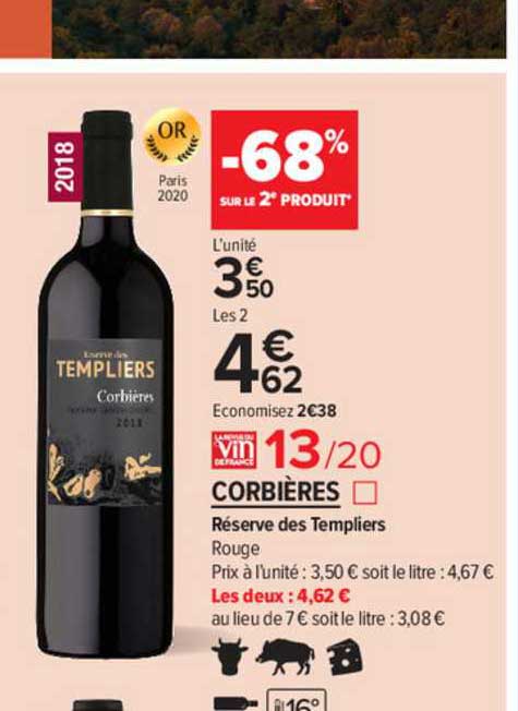 corbières réserve des templiers rouge