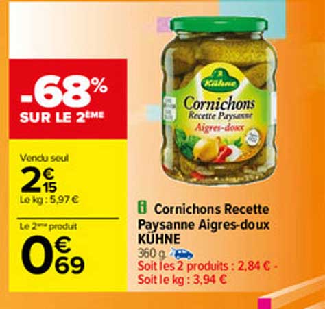 Cornichons Recette Paysanne Aigres-doux Kühne