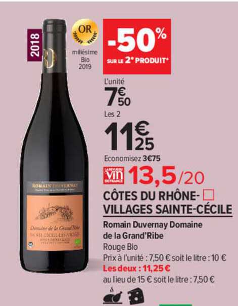 côtes du rhône-villages sainte-cécile romain duvernay domaine de la grand'ribe