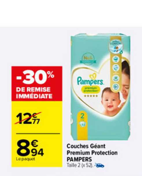 Couches Géant Premium Protection Pampers