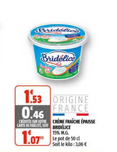 Crème Fraîche épaisse Bridélice
