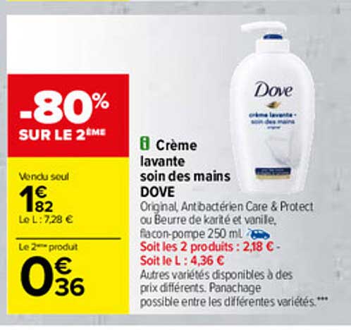 crème lavante soin des mains dove