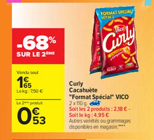 curly cacahuète "format spécial" vico