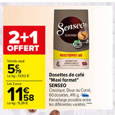 dosettes de café "maxi format" senseo