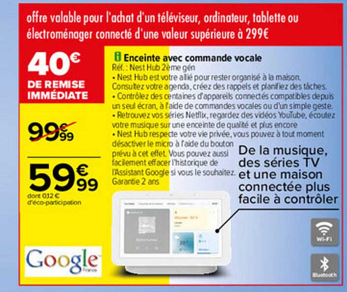 enceinte avec commande vocale google
