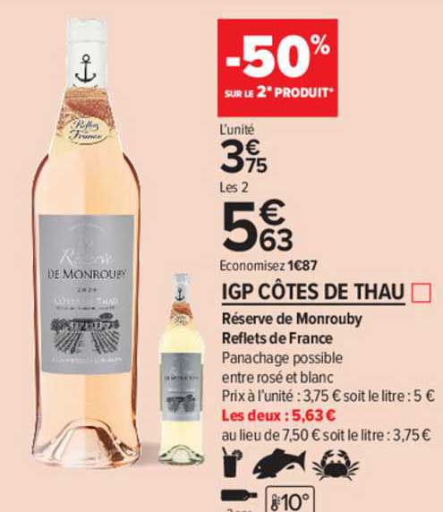 Igp Côtes De Thau Réserve De Monrouby Reflets De France