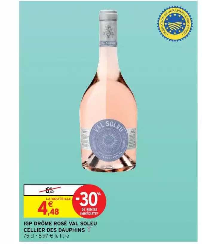 Igp Drôme Rosé Val Soleu Cellier Des Dauphins