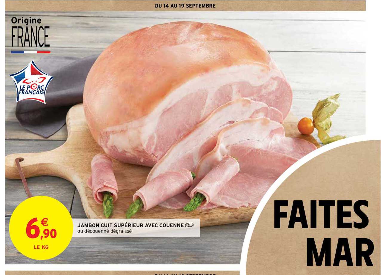 Jambon Cuit Supérieur Avec Couenne