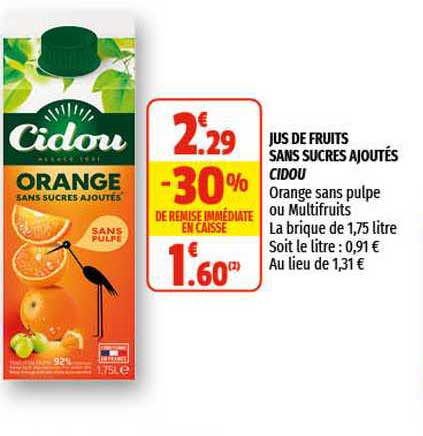 Jus De Fruits Sans Sucres Ajoutés Cidou
