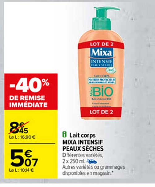 lait corps mixa intensif peaux sèches