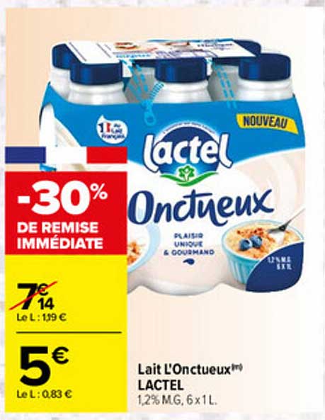 Lait L'onctueux Lactel