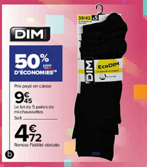 Le Lot De 5 Paires De Mi-chaussettes Dim