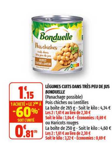 légumes cuits dans très peu de jus bonduelle