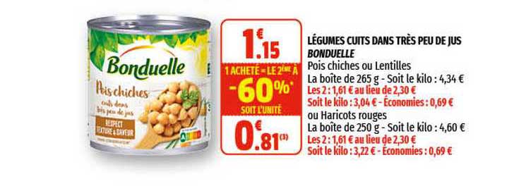légumes cuits dans très peu de jus bonduelle