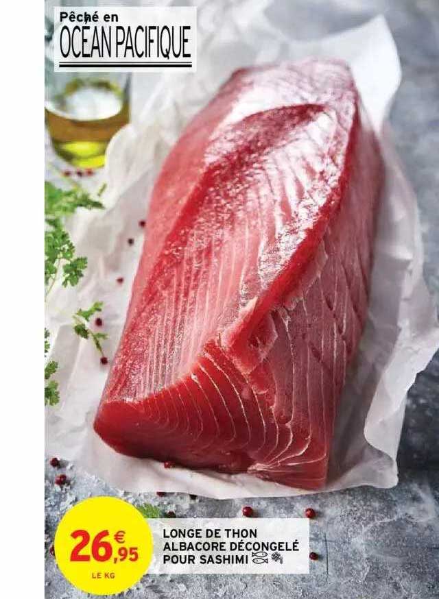 longe de thon albacore décongelé pour sashimi