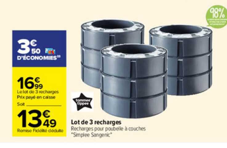 lot de 3 recharges tommee tippee