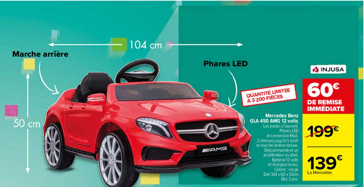 mercedes benz gla 450 amg 12 volts injusa